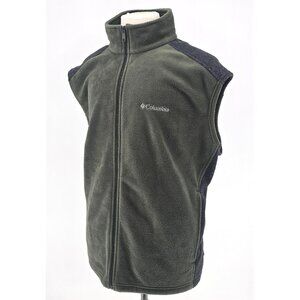 COLOMBIA Mossy Green & Charcoal Gray Full Zip Fleece Vest Jacket Men's Size 2XL